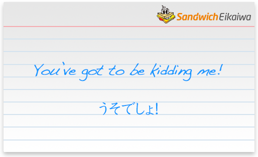 You've got to be kidding me 意味